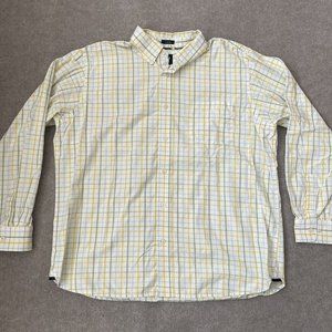 Gap Shirt Mens XL Plaid Button Down Classic Fit Lightweight Office Casual